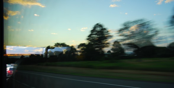 Sunset on the New Jersey Turnpike.