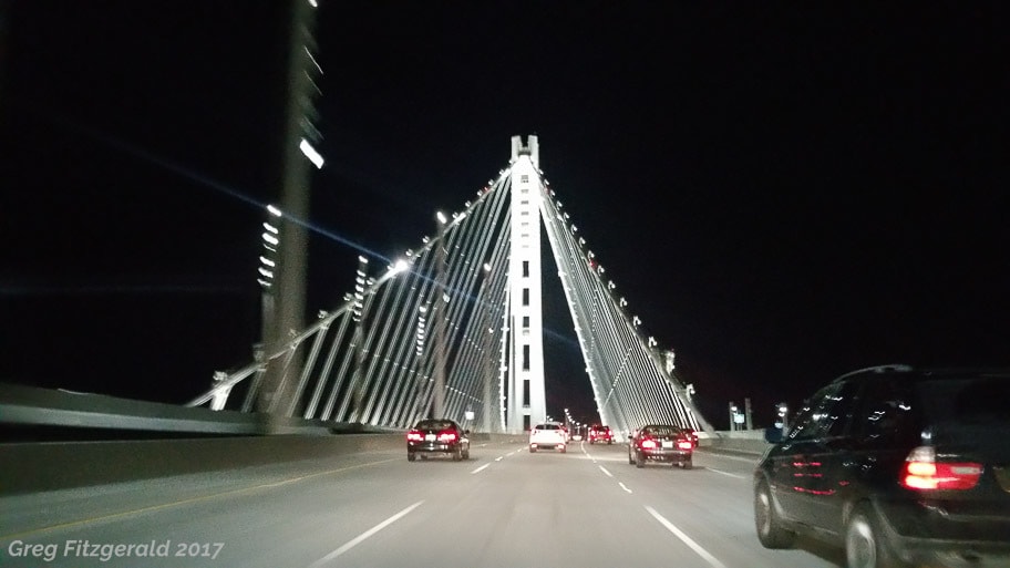 Over the new Bay Bridge the first time.